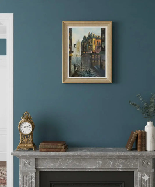 Huile sur toile, école moderne du XXème, signé Faure. Vue de Paris. ou Londres.-{{shop name}}