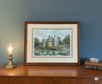 Aquarelle signée château de Boumois F. Cochard, Pays de Loire, encadrée sous verre-{{shop name}}