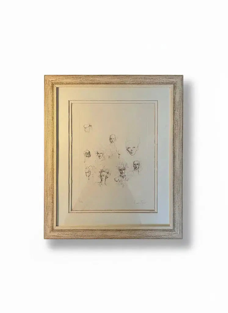Lithographie Léonor Fini – "Visages", signée 71/280, superbe cadre doré - Antiquités de France