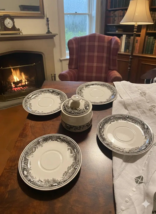 VILLEROY ET BOCH, sous-tasses, SUCRIER à couvert, collection Artemis, début XXe.-{{shop name}}