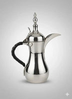 Grande cafetière Dallah Moyen-Orient – 30 cm, poignée cuir, estampillée, rare - Antiquités de France