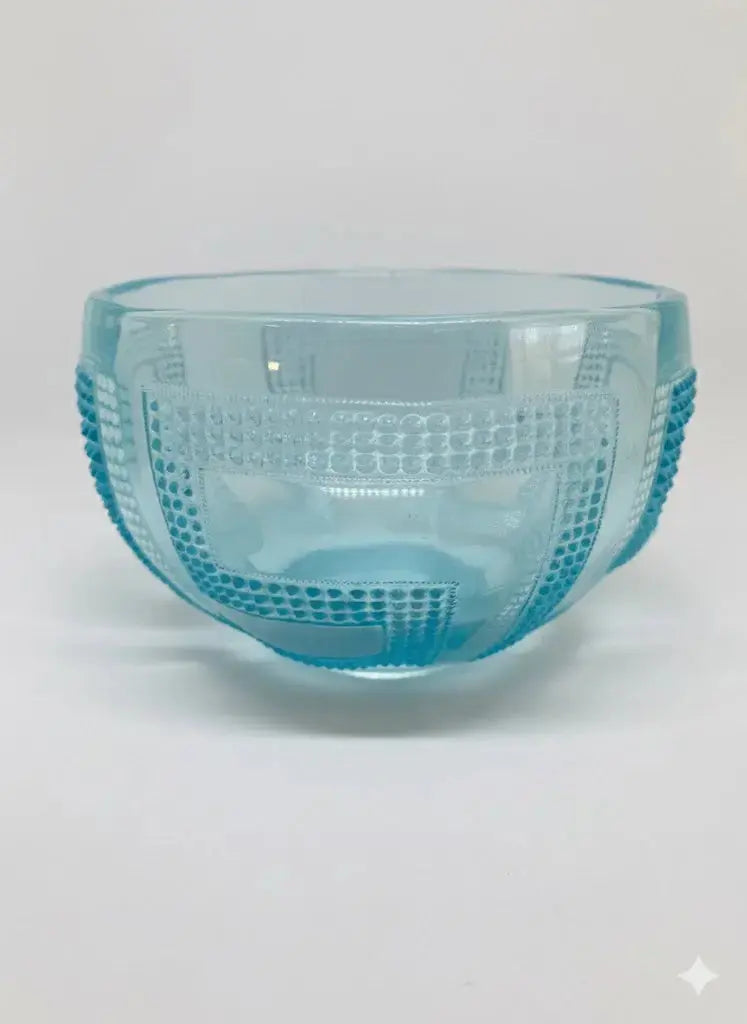 Petite coupe verre moulé Portieux – Art Déco, 10,5 cm diamètre, 7 cm haut, rare-{{shop name}}