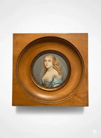 Miniature ancienne école Française du XIXe, signé, Margueritte de La Sablière - Antiquités de France