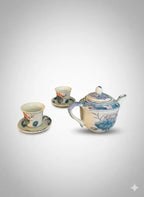 Porcelaine Chinoise, théière, Tasse et Sous-tasse en Porcelaine blanche d'Asie-{{shop name}}