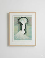 Lithographie signée Guy Ribes (1948-) - Coiffe aux fleurs, pièce unique, encadrée-{{shop name}}