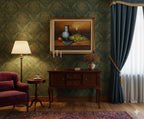 Tableau à l'huile sur toile signée, nature morte, encadrée de l'école Française du début XXème.-{{shop name}}