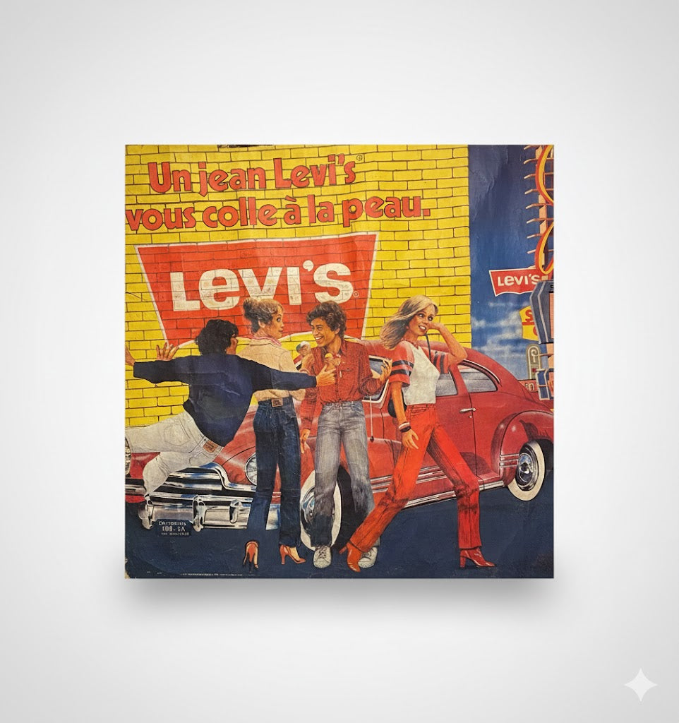 Affiche Lévis vintage – publicitaire signée Fonferrier, 156x116 cm, années 70/80-{{shop name}}