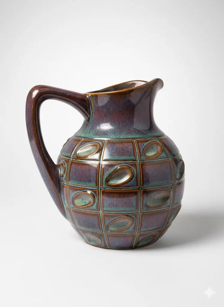 Pichet signé Denbac vintage, signé, numéroté, époque art nouveau. - Antiquités de France