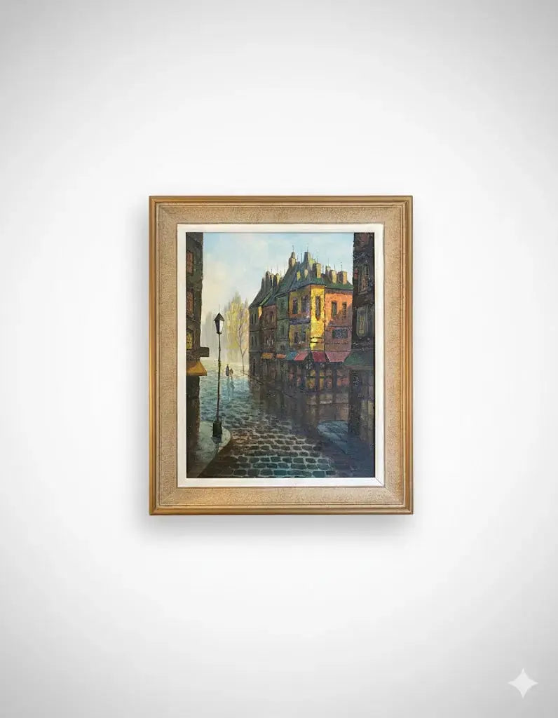 Huile sur toile, école moderne du XXème, signé Faure. Vue de Paris. ou Londres.-{{shop name}}