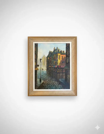 Huile sur toile, école moderne du XXème, signé Faure. Vue de Paris. ou Londres.-{{shop name}}
