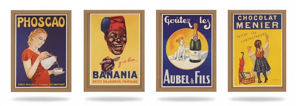 Lot 4 Sous-verres Publicité Vintage Banania Meunier Phoscao Années 30 - Antiquités de France