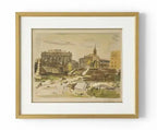 Lithographie signée Yves Brayer, Poussière du temps, numérotée, encadré/verre-{{shop name}}