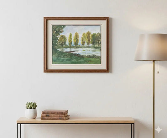Tableau ancien signé F. Cochard, encadrée sous verre, du début XXème, peinte à l'Aquarelle.-{{shop name}}
