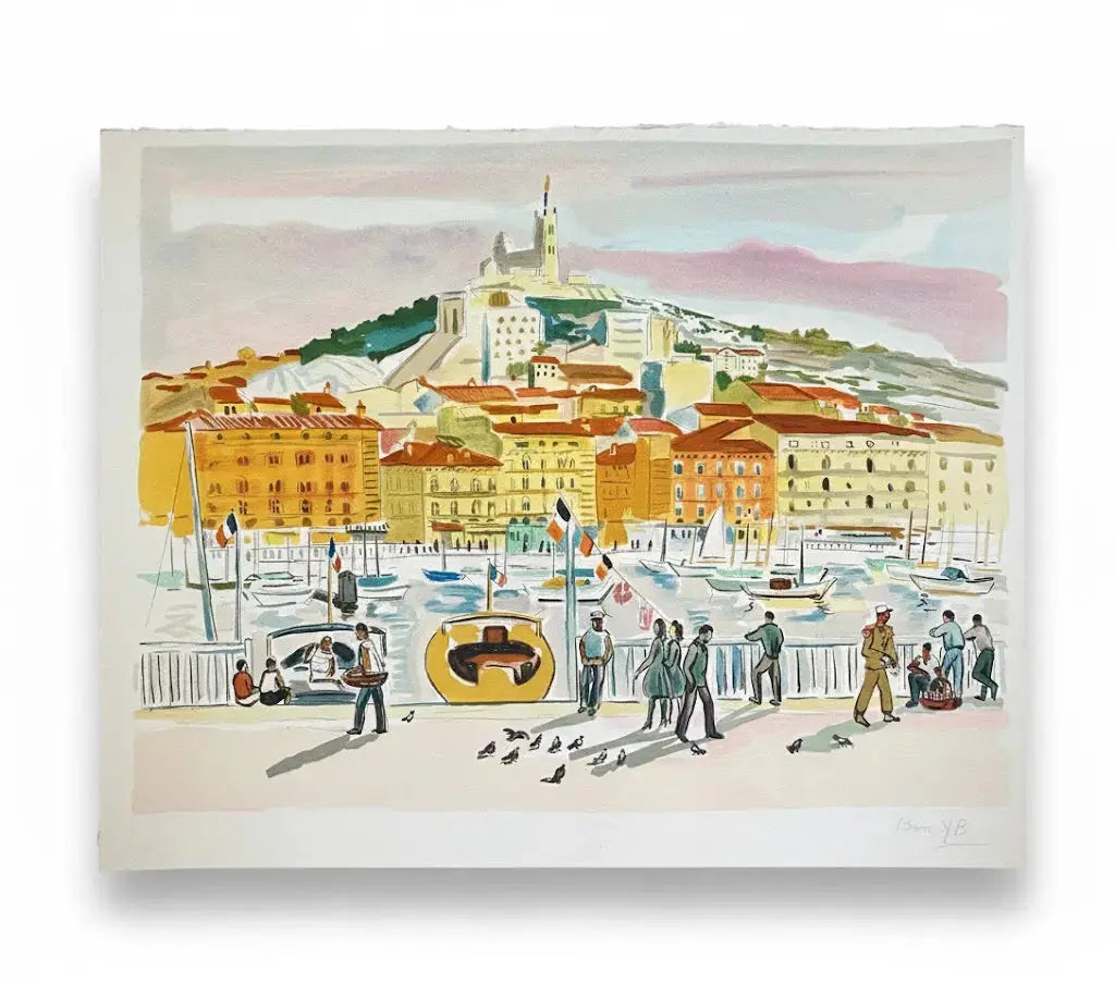 LITHOGRAPHIE Yves Brayer, monogrammée par sa femme, bon à tirer, pièce unique.-{{shop name}}