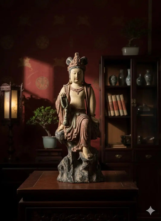 Statue chinoise ancienne Guanyin, dynastie Song ( 960-1279) terre cuite.-{{shop name}}