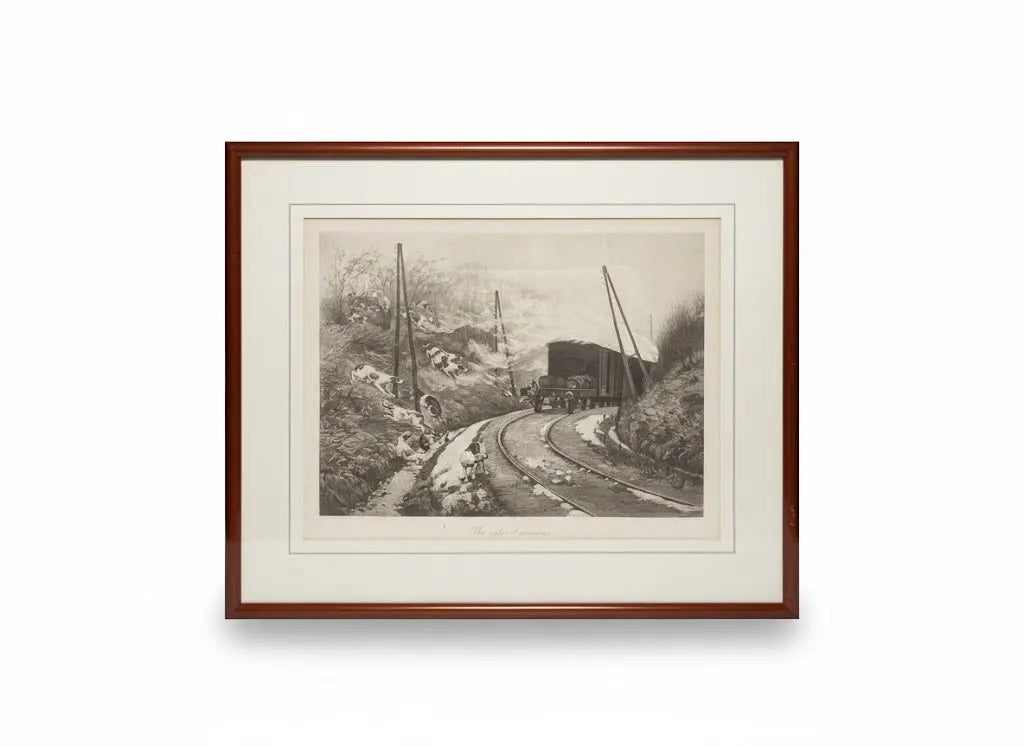 Lithographie signée de lafin du XIXème, par Gaston Gélibert (1850-1931) Encadrée et sous verre.-{{shop name}}