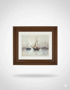 Huile sur toile marine bretonne années 50 – Tableau signé Segrelles – Peinture vintage littoral-{{shop name}}