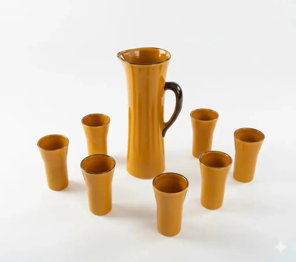 Service à orangeade, Claude Paci, modèle Gladys, 1960. Vallauris.-{{shop name}}