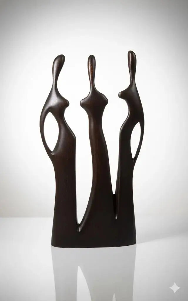 Art africain vintage, Sculpture ancienne En Bois, femmes aux formes stylisées-{{shop name}}