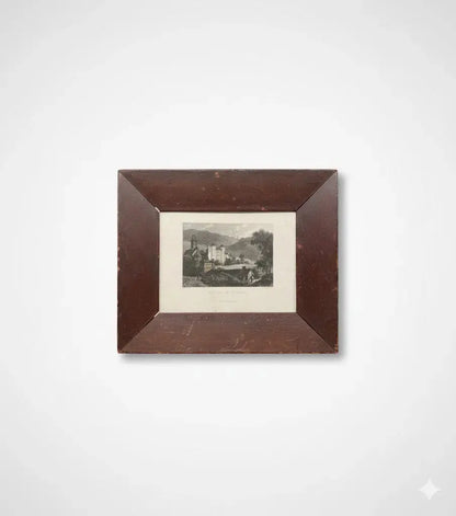 Gravure signée XIXème siècle, encadrée, sous verre. Château de St Point en Soane et Loire. - Antiquités de France