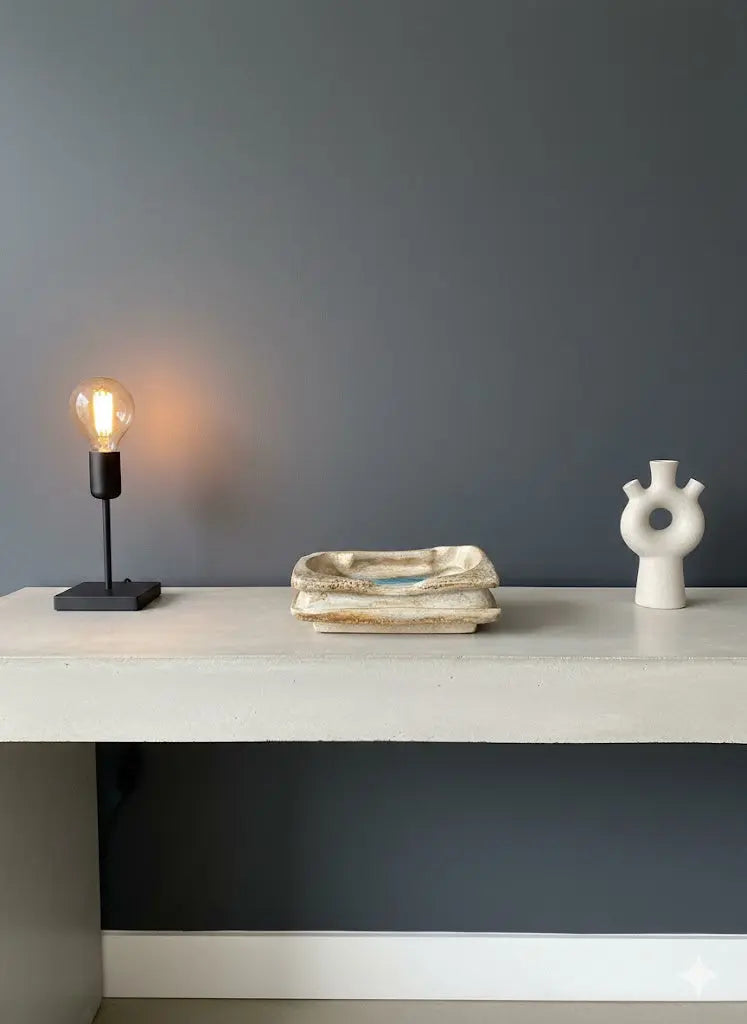 Vide-poche en grès, attribué à Barbara Delfosse, céramique ancienne, raku.-{{shop name}}