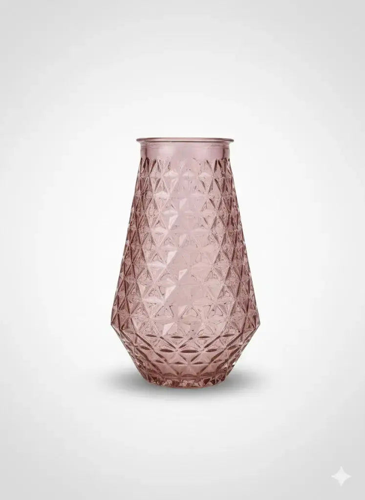 Vase ancien en verre moulé des années 70. Parme alvéolé.-{{shop name}}