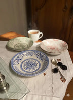 Lot 6 assiettes creuses Iron Stone – vaisselle anglaise XIXème, 3 couleurs-{{shop name}}