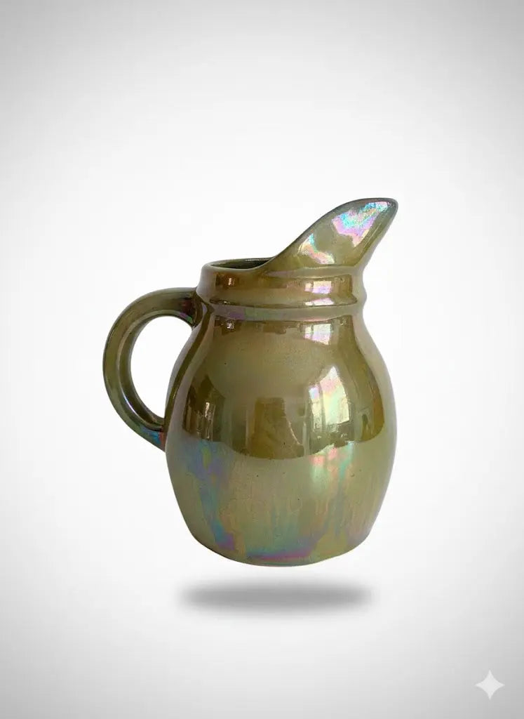 Ancien pichet d'époque art déco céramique émaillée et irisée signé RAMBERVILLERS - Antiquités de France