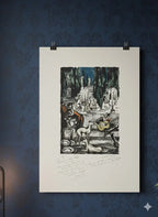 Lithographie Yves Brayer, signée, et dédicacée. Pièce unique d'exception intitulée Médicis.-{{shop name}}