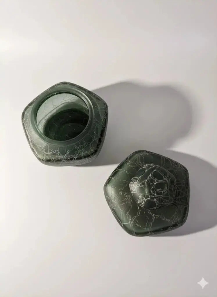 Duo de flacons en verre craquelés de la maison Marcel Franck France.-{{shop name}}