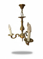 Lustre style Louis XVI, XXe 3 branches décor rocailles, superbe et fonctionnel.-{{shop name}}