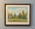 Tableau ancien signé Ferdinand Cochard, encadrée sous verre, début XXème, peinture Aquarelle-{{shop name}}