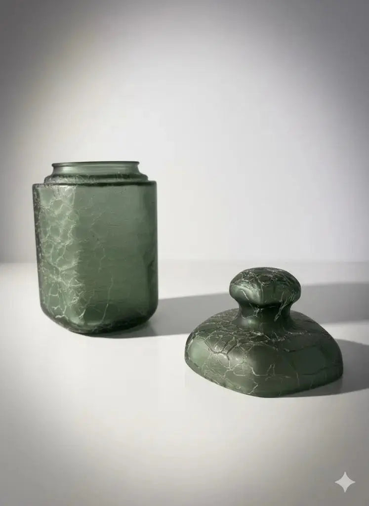 Duo de flacons en verre craquelés de la maison Marcel Franck France.-{{shop name}}