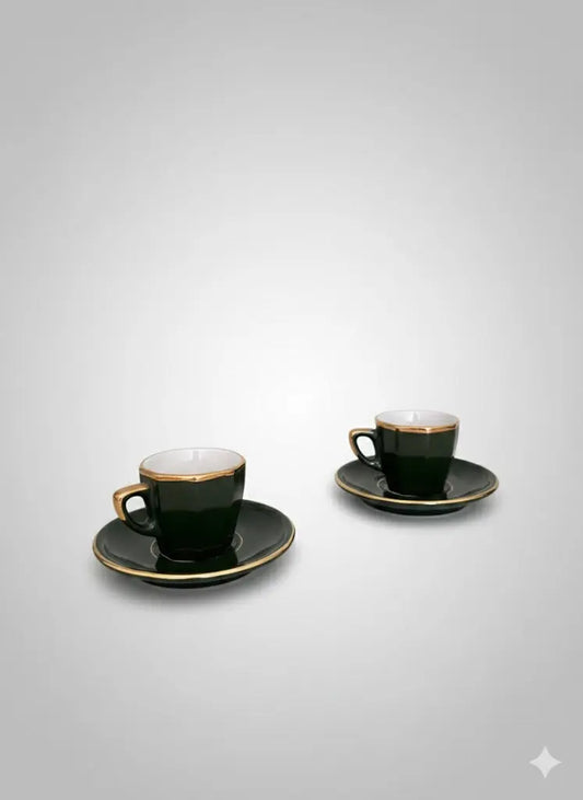 Service à café Apilco Paris, par Deshoulière, duo expresso, porcelaine de France - Antiquités de France