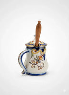 Ancienne céramique Bretonne, pot à moutarde, vernissée, atelier Batz, fin XIXème.-{{shop name}}