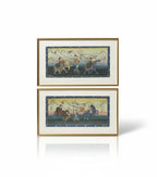 Deux gouaches persanes début XXème "Chasse au tigre" – encadrées-{{shop name}}