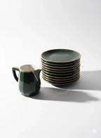 Ensemble à dessert Apilco , porcelaine des bistrots de Paris, époque art déco-{{shop name}}
