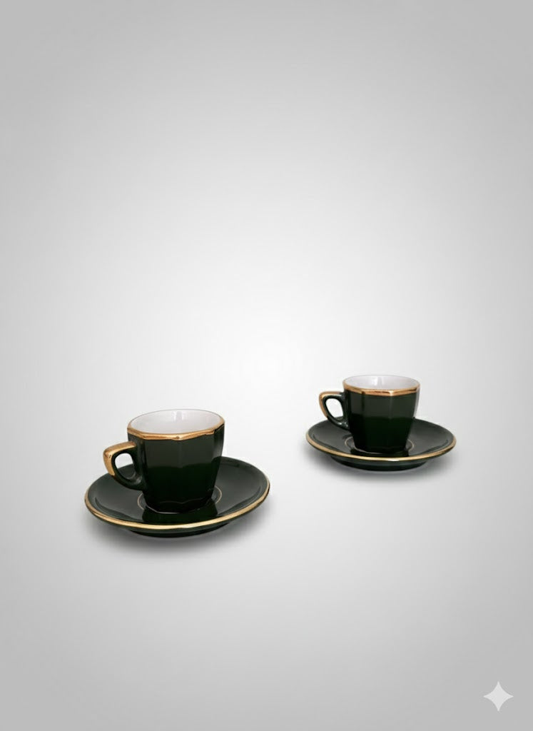 Service à café Apilco Paris, par Deshoulière, duo expresso, porcelaine de France (Copie) - Antiquités de France