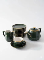 Ensemble à dessert Apilco , porcelaine des bistrots de Paris, époque art déco-{{shop name}}