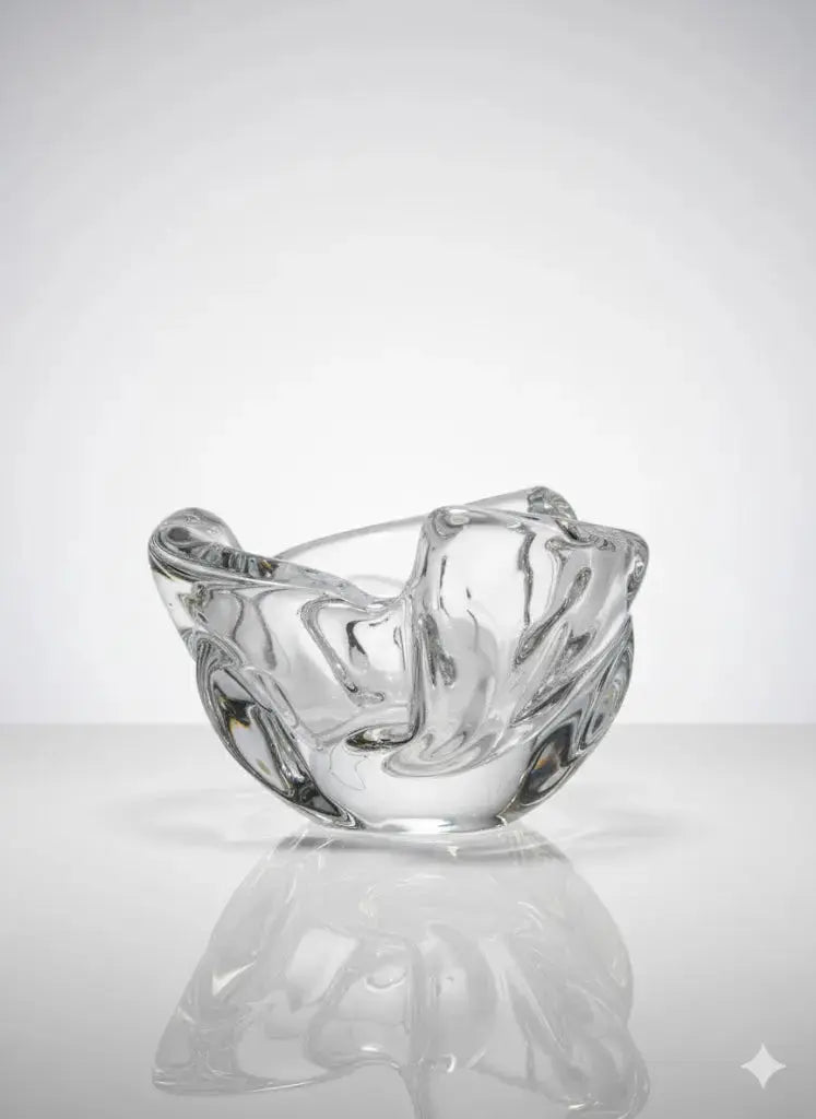 Cendrier à pipe, en CRISTAL DE Sèvres, époque art déco. Signé.-{{shop name}}