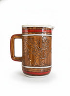 Pichet ancien en Céramique émaillée, à section carré et décors Zoomorphe, école Italienne Romacréa, des années 60 - Antiquités de France