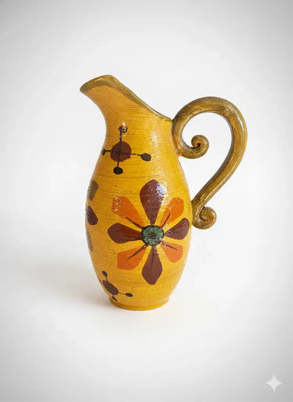 Grand pichet en terre cuite, carafe vintage, école Italienne Romacréa, 1960-{{shop name}}