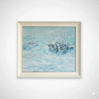 Tableau marine signé, huile sur toile des années 70/80, cadre en bois et baguette dorée-{{shop name}}