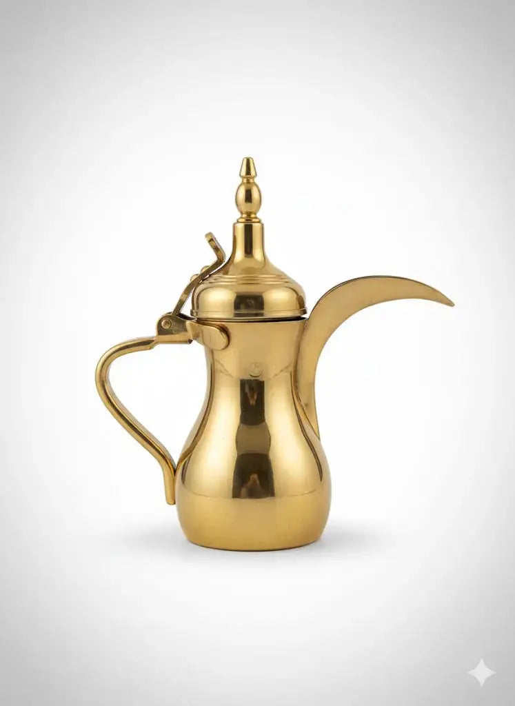Cafetière orientale Dallah – cuivre ou laiton, symbole arabe gravé, 15 cm, vintage - Antiquités de France