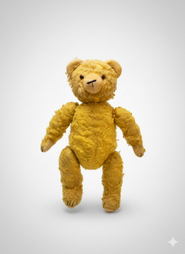 Ours articulé ancien vers 1900, anglais, mohair, yeux verre, 60 cm, excelsior - Antiquités de France