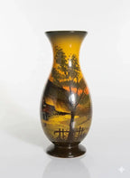 Vase en céramique émaillée, signé, numéroté, milieu XXème, Majolika-{{shop name}}
