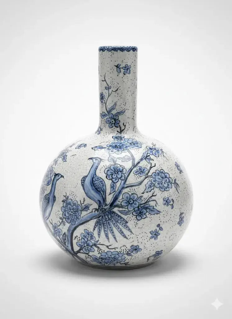 Ancienne terre cuite émaillée, école Italienne Romacréa, 1950 pour ce vase boule transformé en pied de lampe. - Antiquités de France