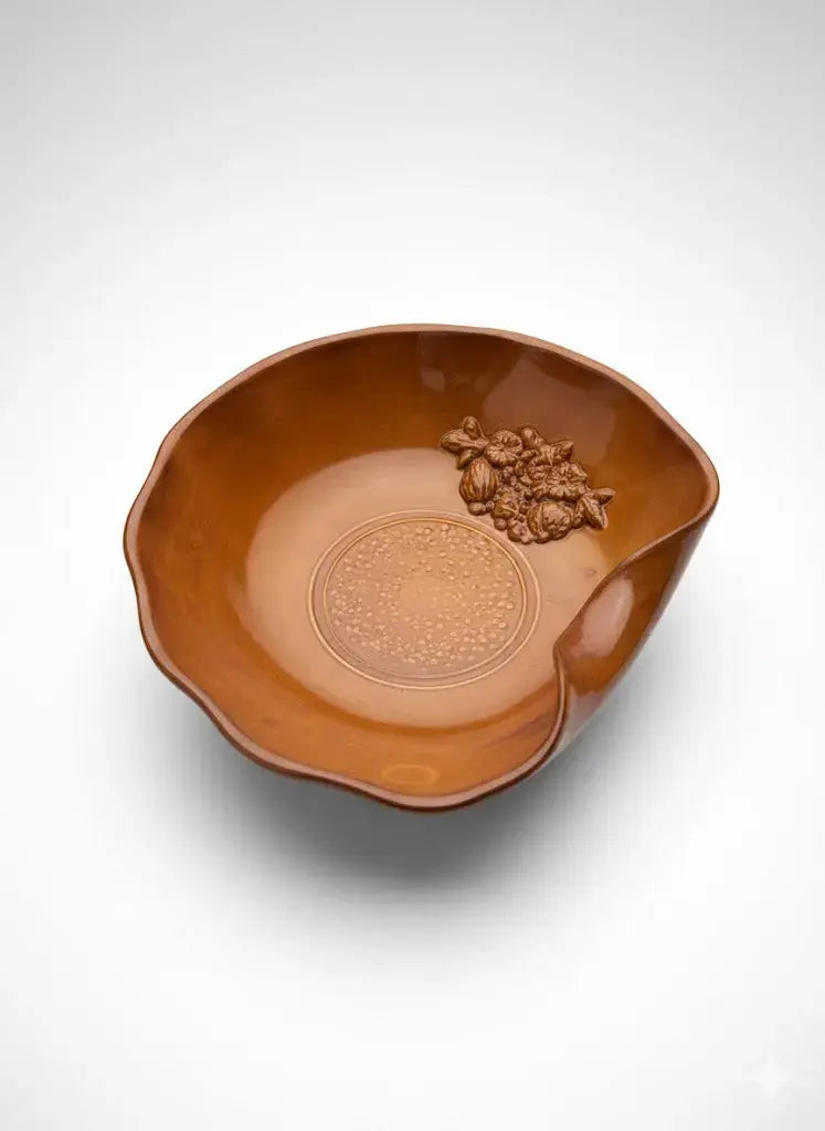 Coupe ancienne en grès, début XXème, coupe à fruits, repliée, rare. - Antiquités de France