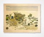 Lithographie signée Yves Brayer, Cabane gardiane, de 1973, numérotée.-{{shop name}}