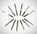 Couteaux de table ancien, bois d'ébène, époque Napoléon III, 6 grands, 6 petits - Antiquités de France